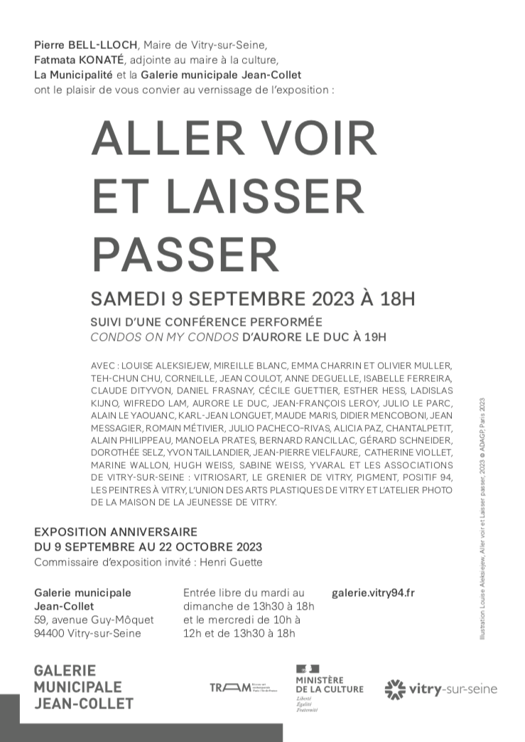 Aller voir et laisser-passer, Galerie municipale Jean-Collet, Vitry-Sur-Seine